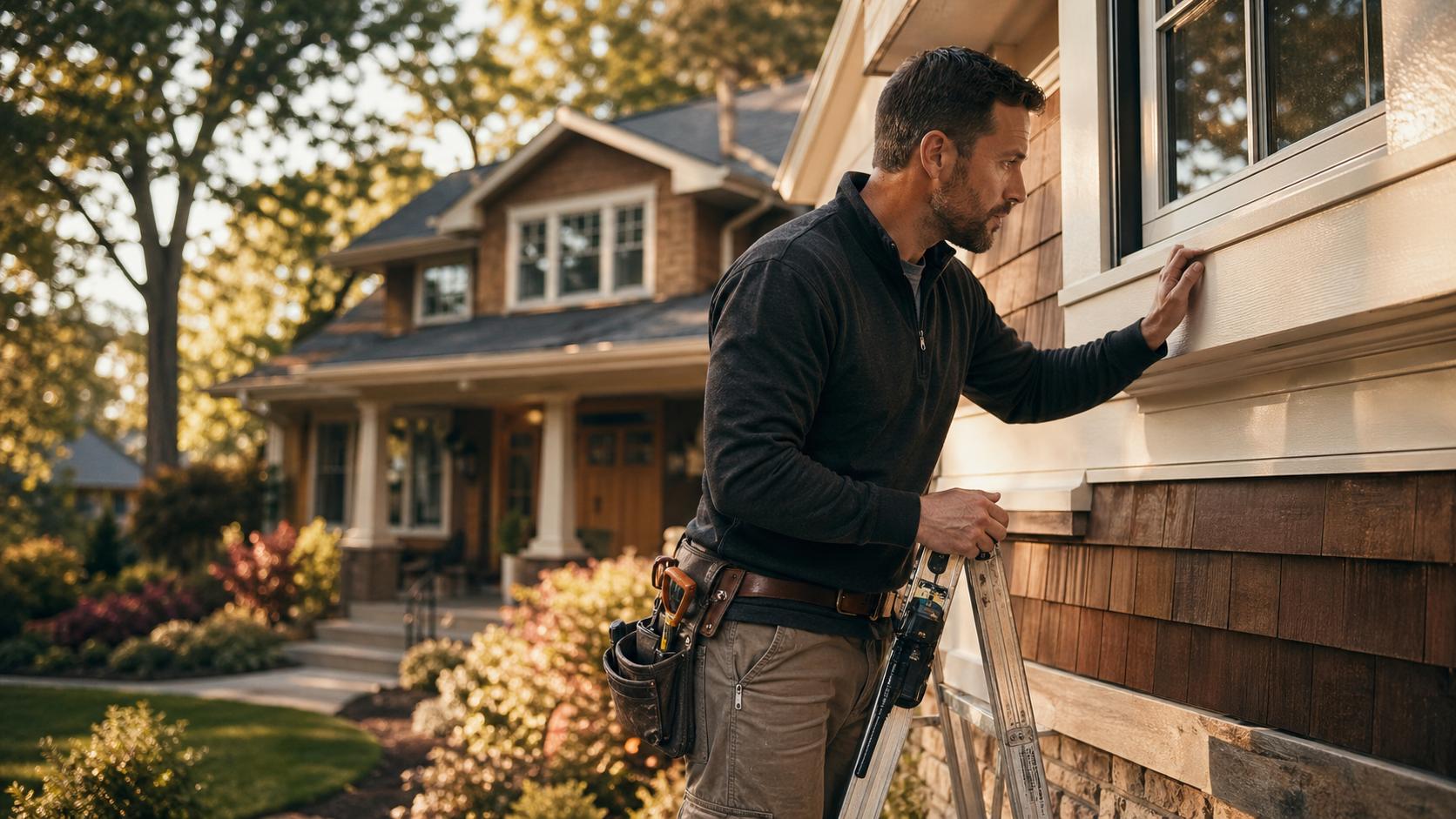 A skilled West Michigan contractor mid-job at a craftsman home.